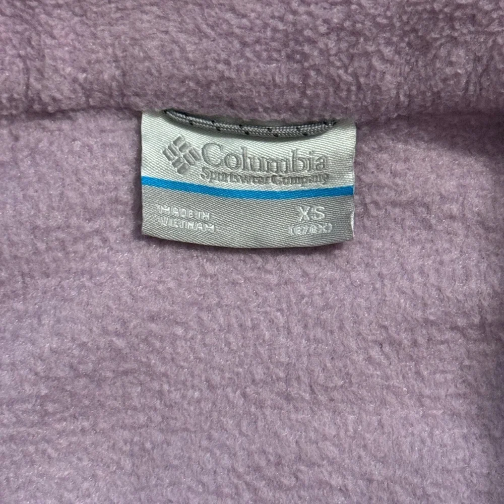 Columbia Girls Benton Springs Fleece Jacket Lavender Purple Full Zip XS 6/6X
